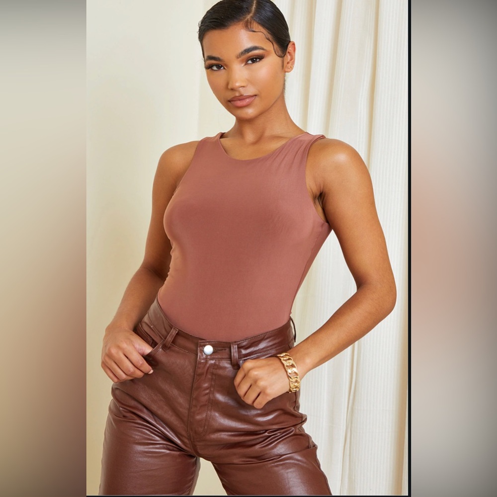 Mink Slinky Racer Sleeveless Bodysuit